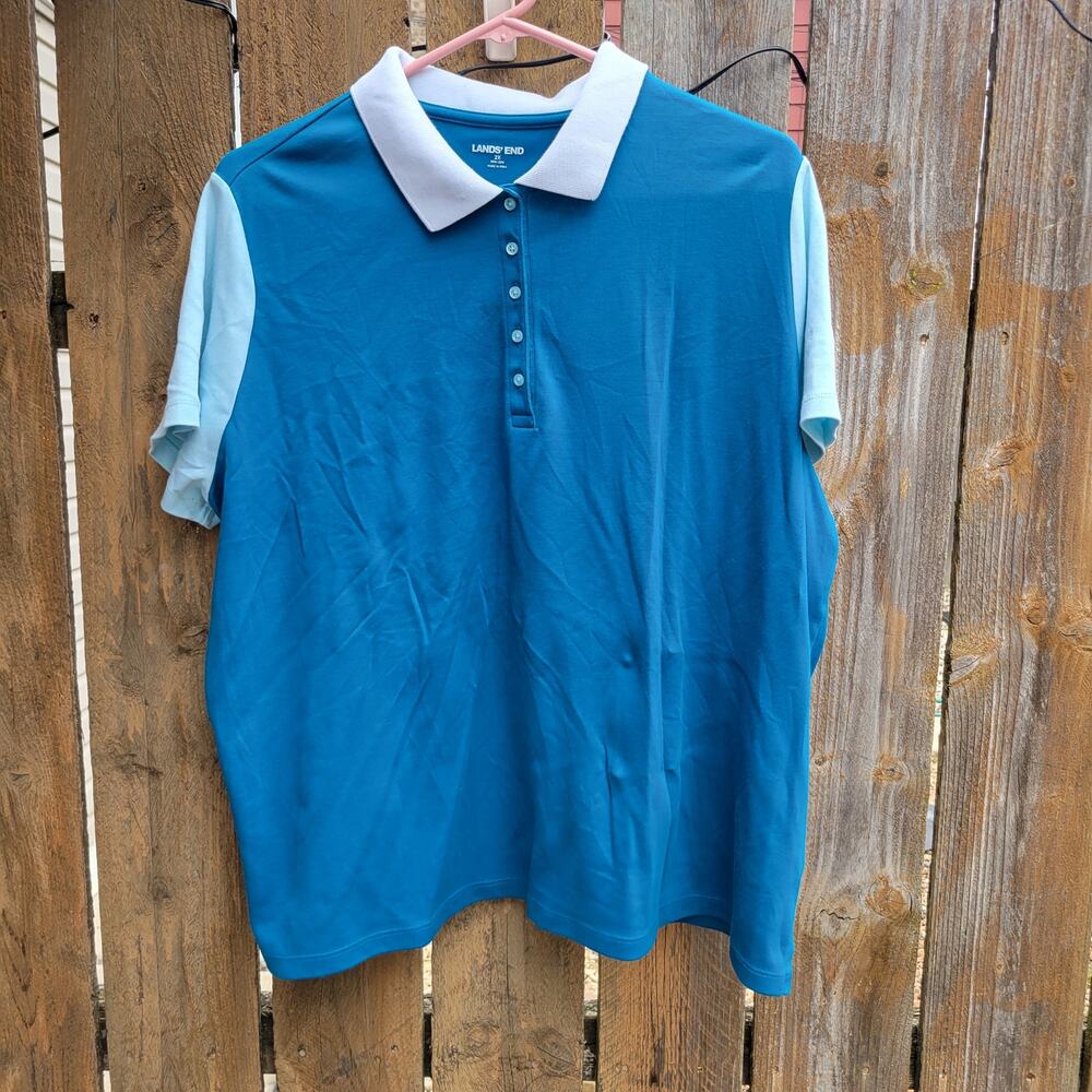Lands' End Women Blue Blouse  2XL